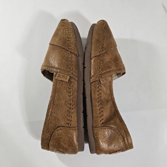 Bobs Womens W 8 Espadrille Memory Foam Brown Leather Look Textile Slip On Shoe - Picture 4 of 15